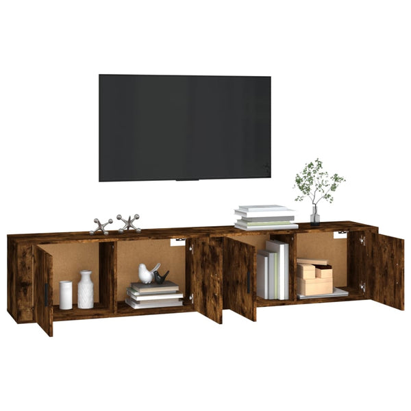 TV-Wandschränke 2er Set Räuchereiche 100 cm