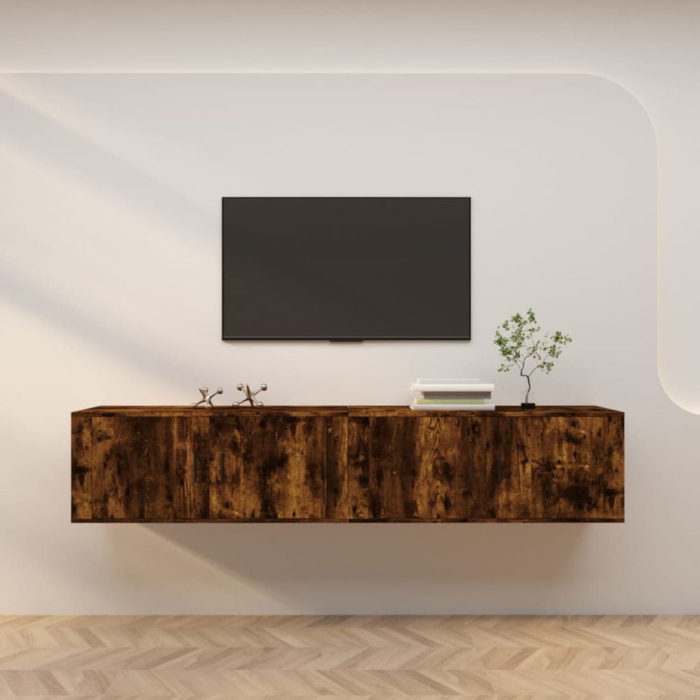 TV-Wandschränke 2er Set Räuchereiche 100 cm