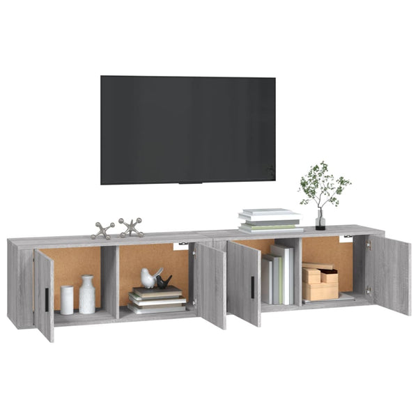 TV-Wandschränke, Grau Sonoma, 2er-Set