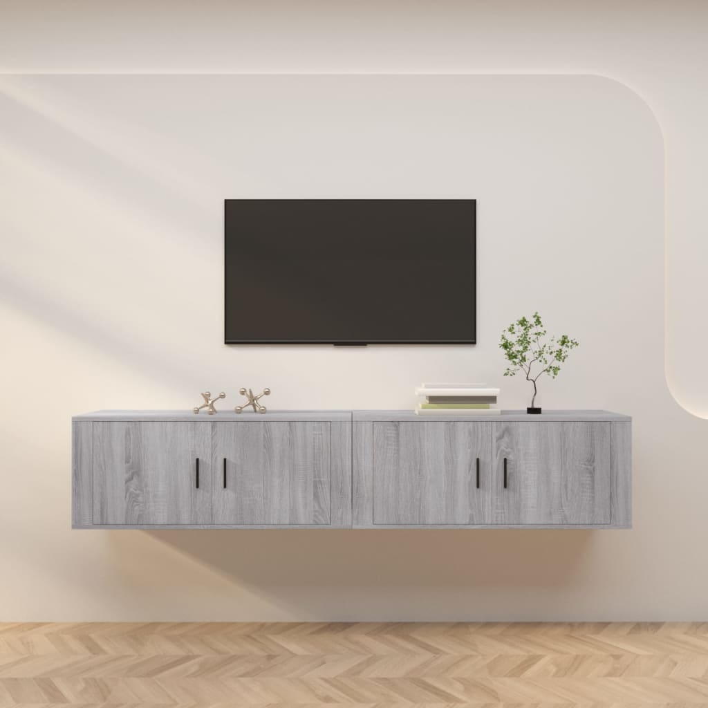 TV-Wandschränke, Grau Sonoma, 2er-Set
