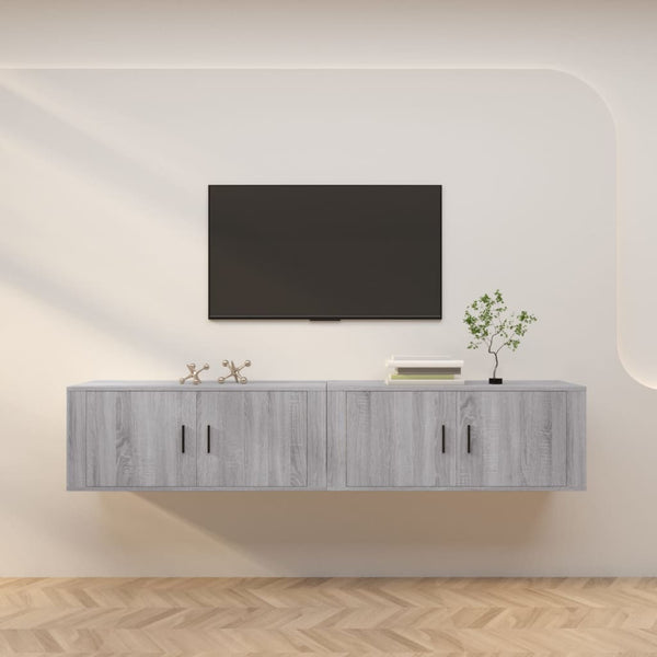 TV-Wandschränke, Grau Sonoma, 2er-Set
