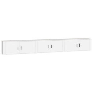 Weiße TV-Wandschränke, 3er Set