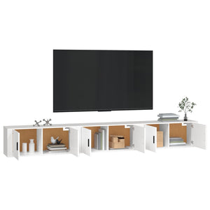 Weiße TV-Wandschränke, 3er Set