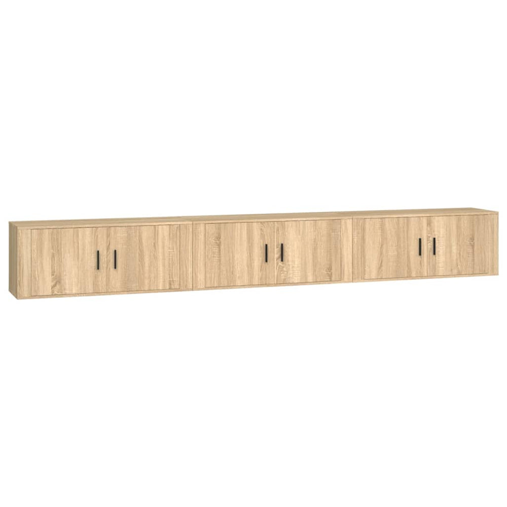 TV-Wandschränke Sonoma-Eiche 3er-Set