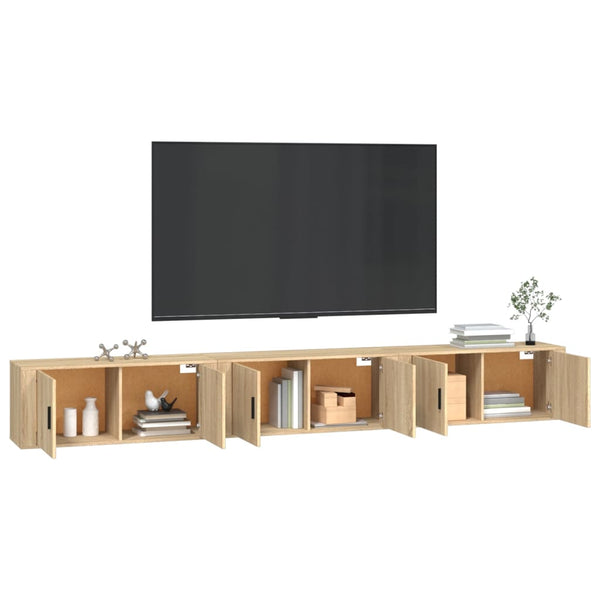 TV-Wandschränke Sonoma-Eiche 3er-Set