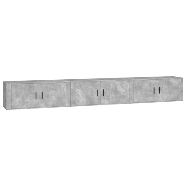 TV-Wandschränke 3er Set Betongrau 100 cm