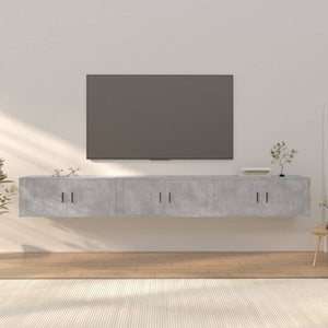 TV-Wandschränke 3er Set Betongrau 100 cm