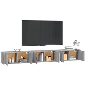 TV-Wandschränke Grau Sonoma 3er-Set 100 cm