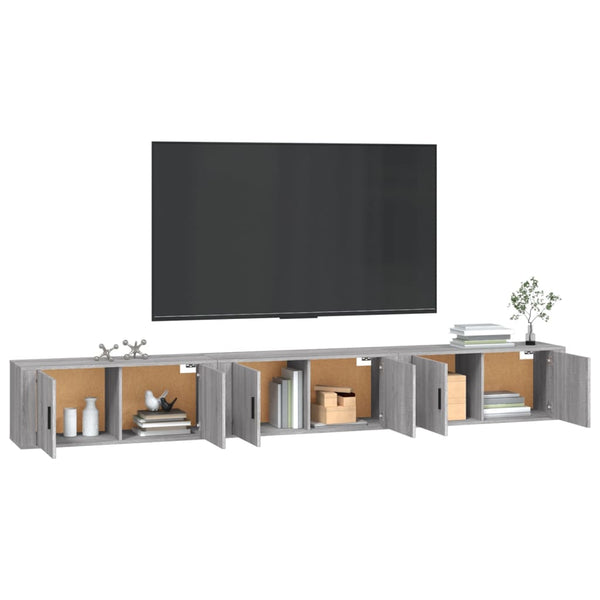 TV-Wandschränke Grau Sonoma 3er-Set 100 cm