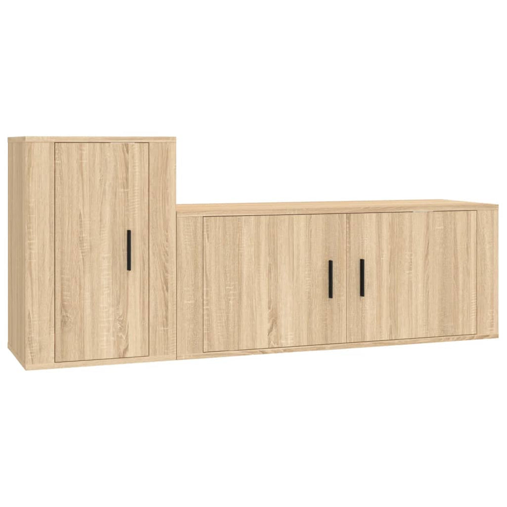vidaXL Ensemble meuble TV 2 pcs Chêne sonoma Aggloméré