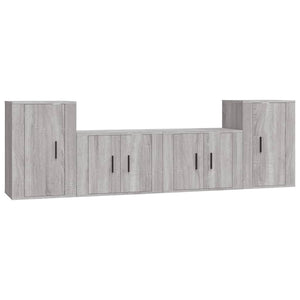 4-tlg. TV-Schrank-Set Grau Sonoma Holzwerkstoff