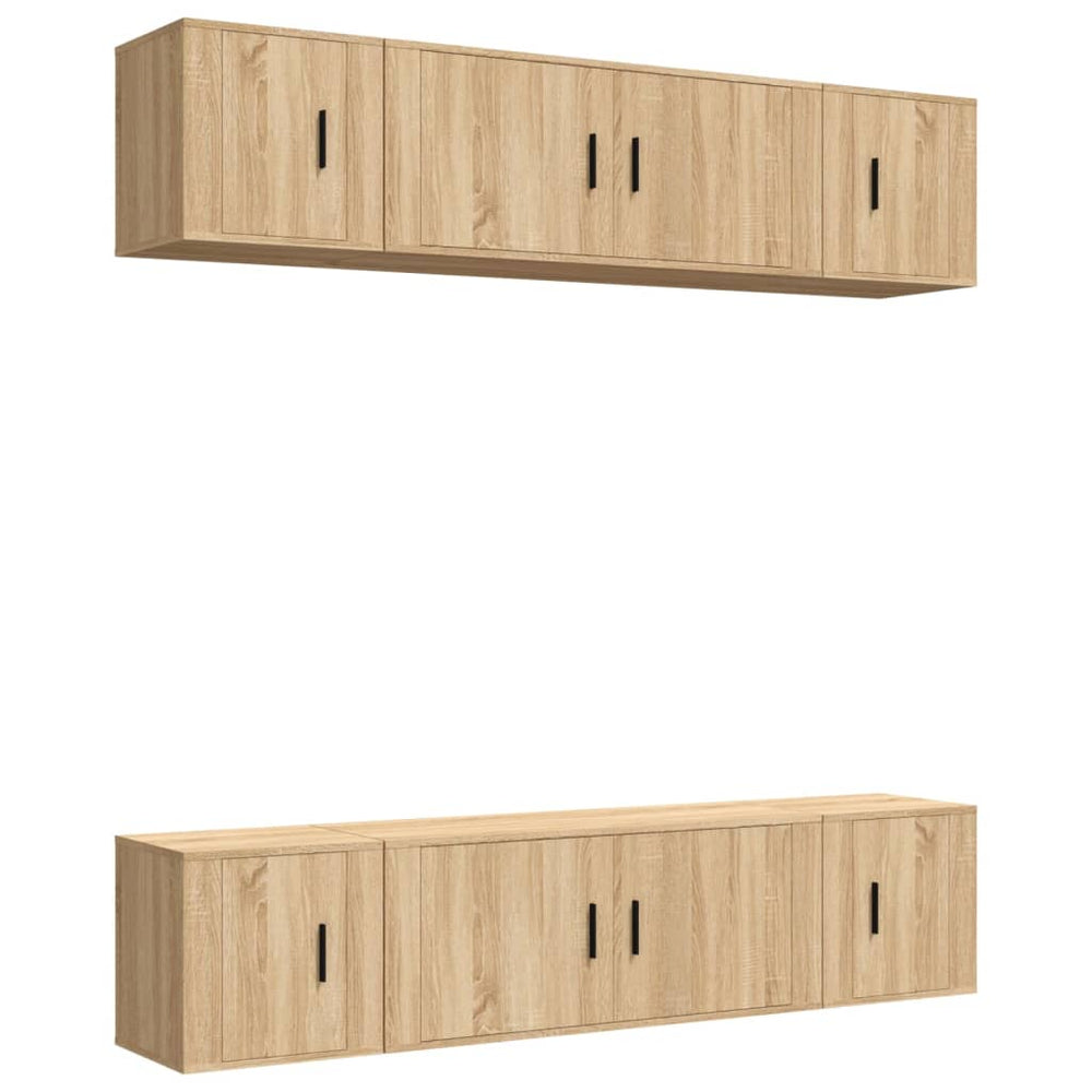 vidaXL Meuble TV 6 pcs Chêne Sonoma Aggloméré