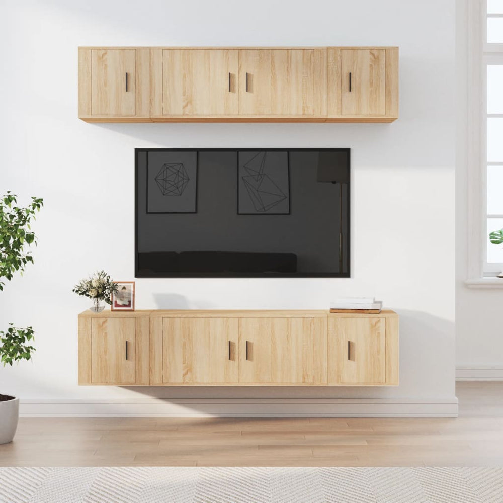 vidaXL Meuble TV 6 pcs Chêne Sonoma Aggloméré