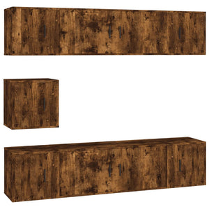 7-tlg. TV-Schrank-Set Räuchereiche Holzwerkstoff