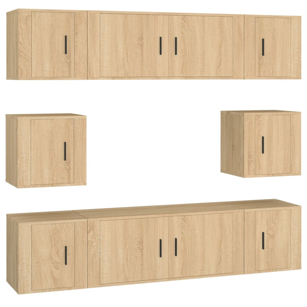 vidaXL Ensemble de 8 meubles TV Chêne Sonoma Bois d'ingénierie