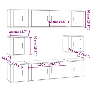 8-tlg. TV-Schrank-Set Sonoma-Eiche Holzwerkstoff