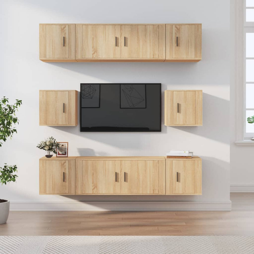vidaXL Ensemble de 8 meubles TV Chêne Sonoma Bois d'ingénierie