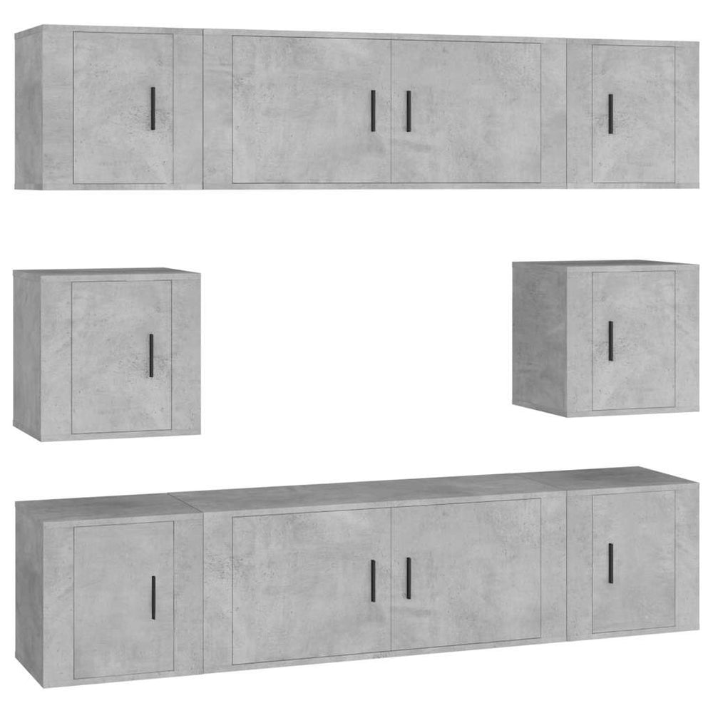 vidaXL Meuble TV 8 pcs Gris béton Aggloméré