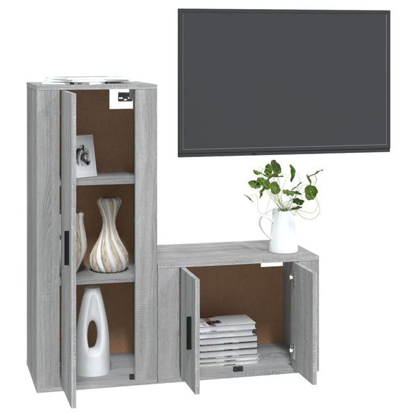 TV-Schrank Set Grau Sonoma 2-teilig