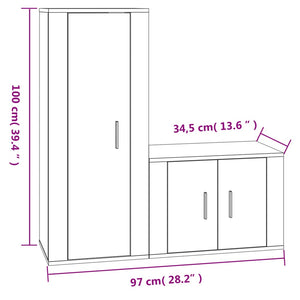 TV-Schrank Set Grau Sonoma 2-teilig