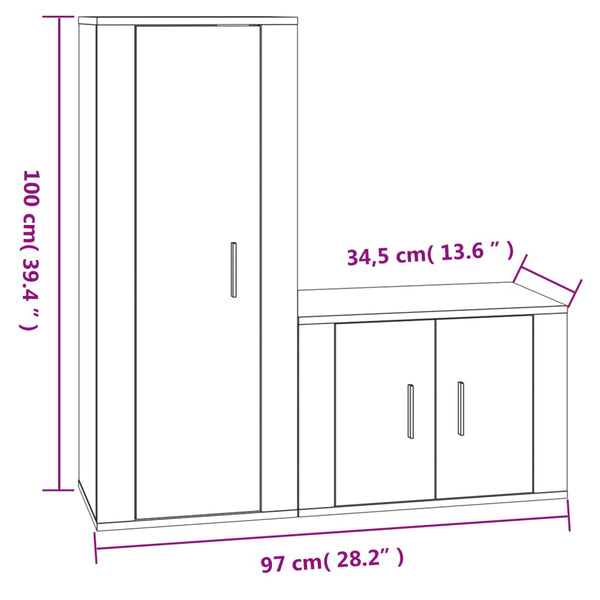 TV-Schrank Set Grau Sonoma 2-teilig