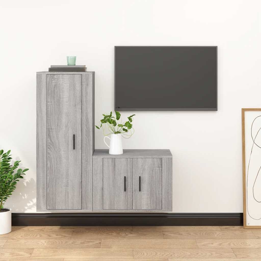 TV-Schrank Set Grau Sonoma 2-teilig