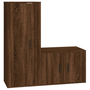 2-tlg. TV-Schrank-Set Braun Eichen-Optik