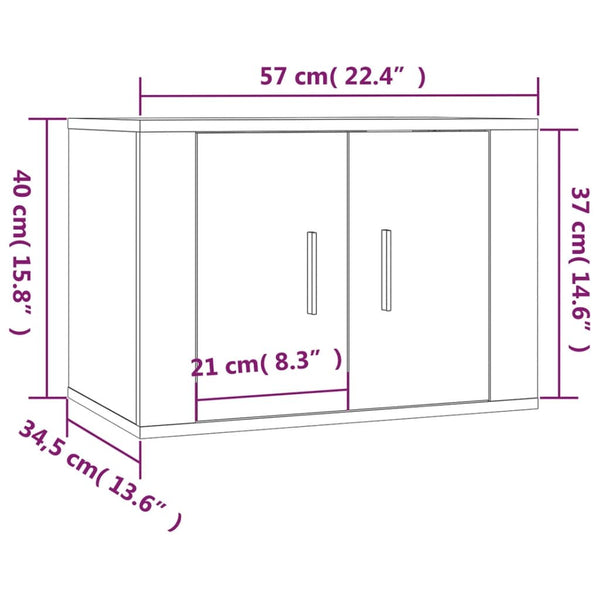 2-tlg. TV-Schrank-Set Braun Eichen-Optik