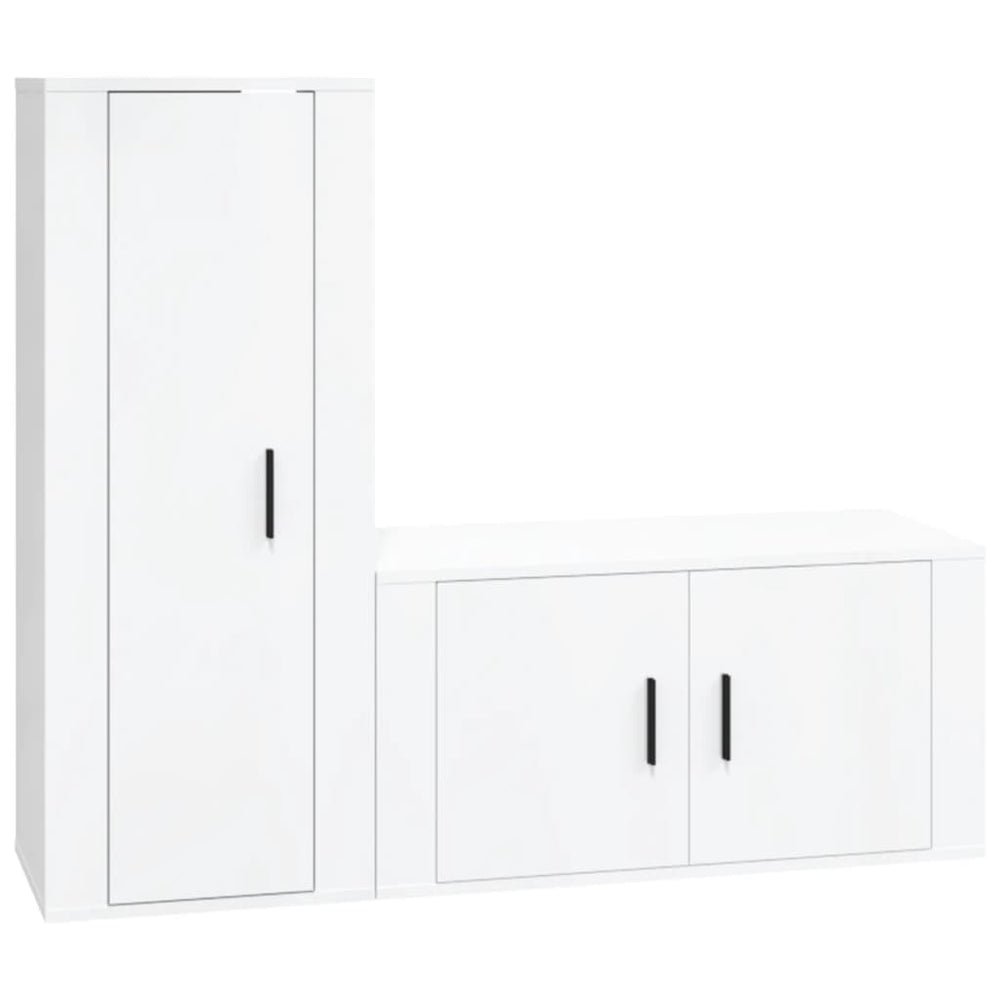 TV-Schrank Set Hochglanz Weiß