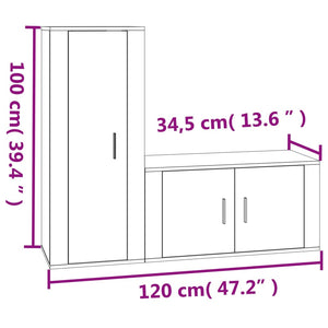 TV-Schrank Set Hochglanz Weiß
