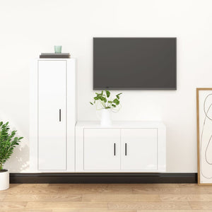 TV-Schrank Set Hochglanz Weiß