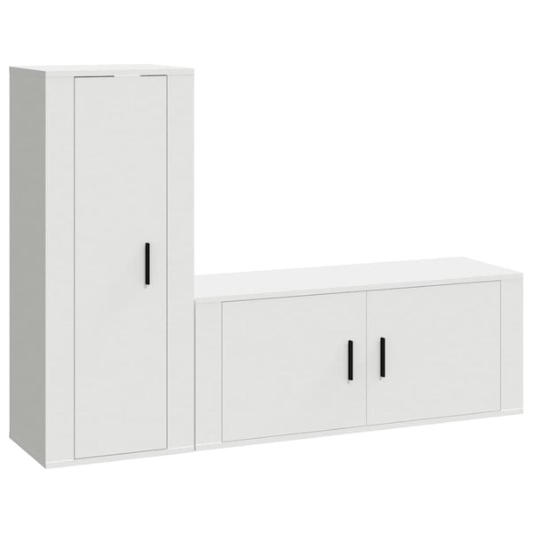 2-tlg. TV-Schrank-Set Weiß Holzwerkstoff