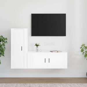 2-tlg. TV-Schrank-Set Weiß Holzwerkstoff