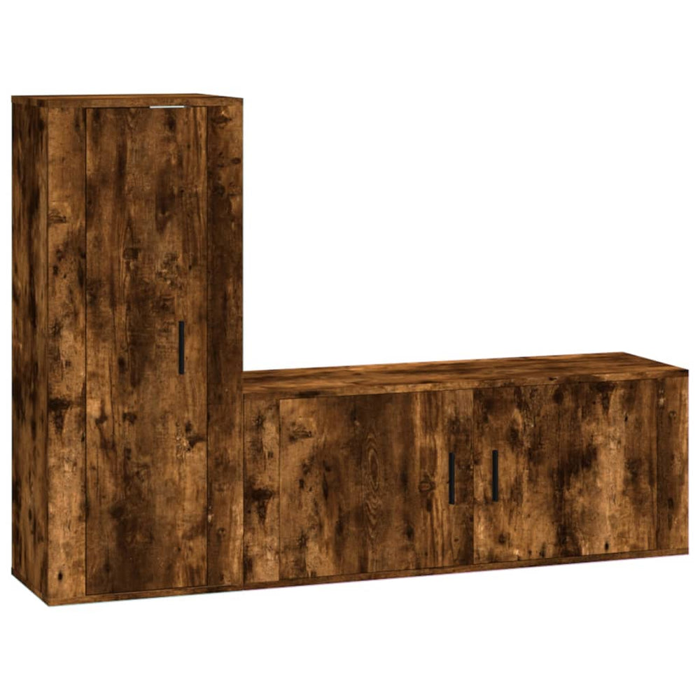 2-tlg. TV-Schrank-Set Räuchereiche
