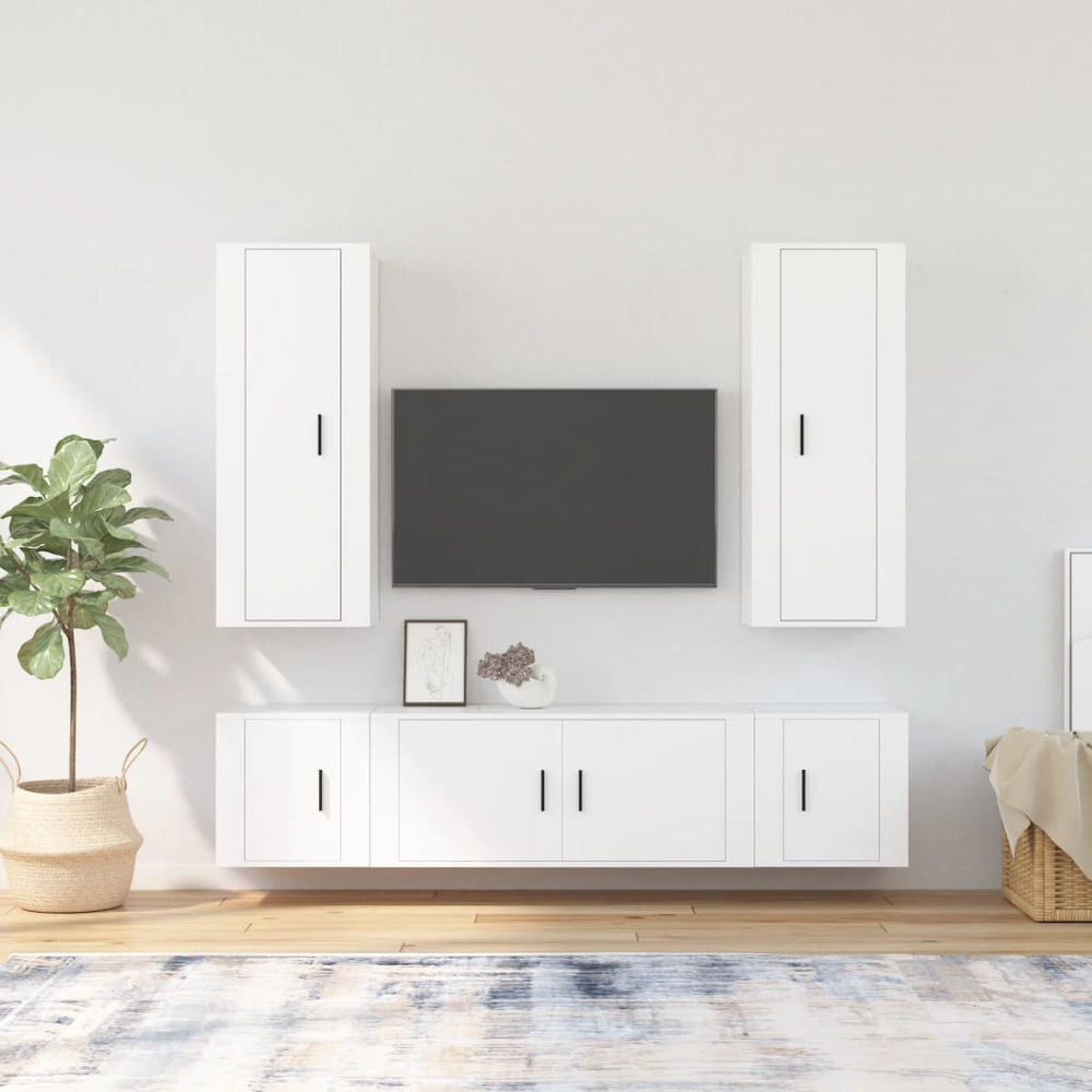Ensemble de 5 meubles TV vidaXL blanc en bois d'ingénierie