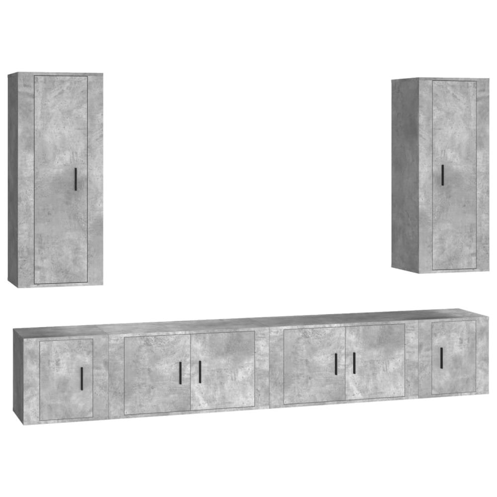 vidaXL Ensemble meuble TV 6 pcs Gris béton Aggloméré