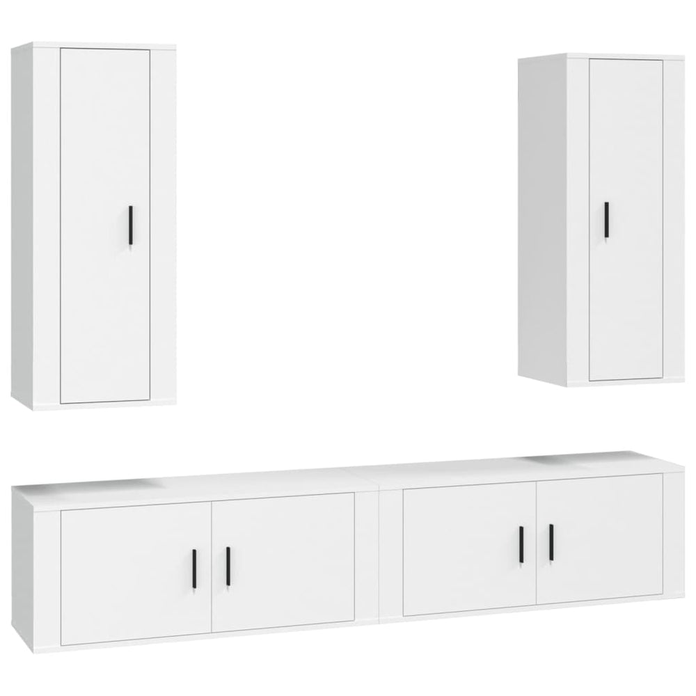vidaXL Ensemble de 4 meubles TV Blanc Bois d'ingénierie