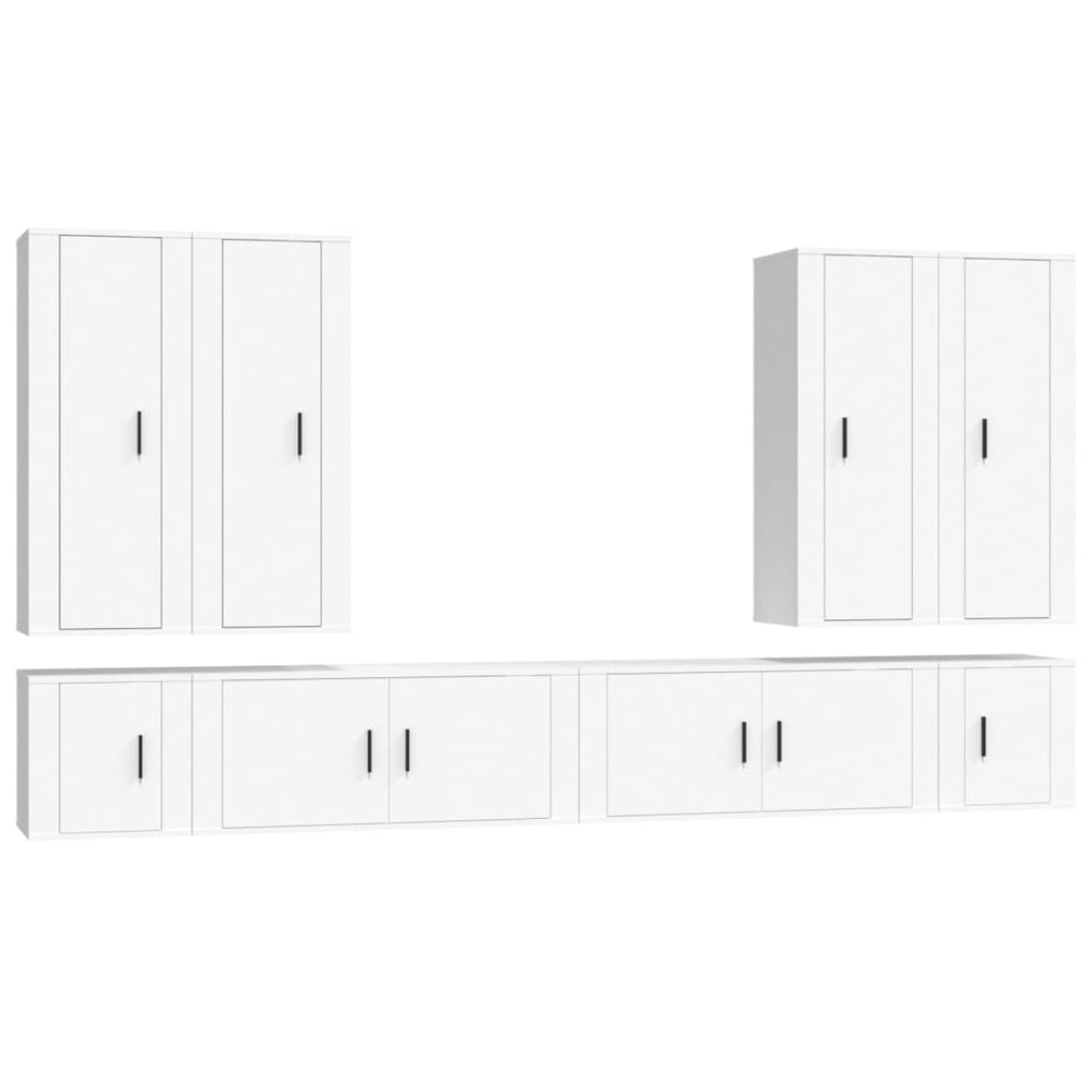 vidaXL Meuble TV 8 pcs blanc bois d'ingénierie