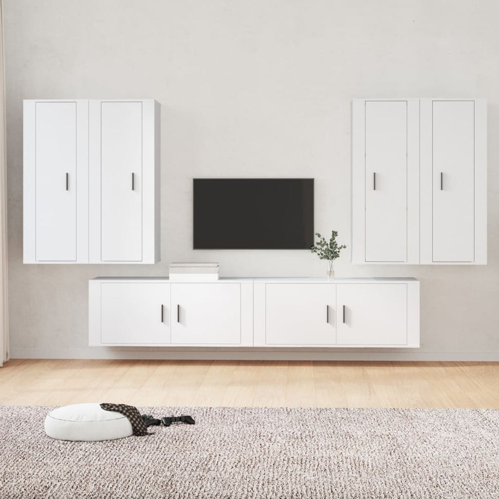 vidaXL Ensemble de 6 meubles TV blanc en bois d'ingénierie