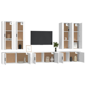 7-tlg. TV-Schrank-Set Weiß Holzwerkstoff