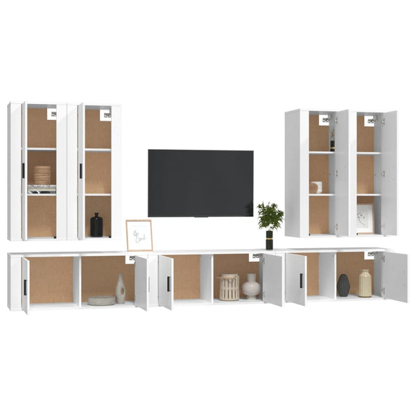 7-tlg. TV-Schrank-Set Weiß Holzwerkstoff