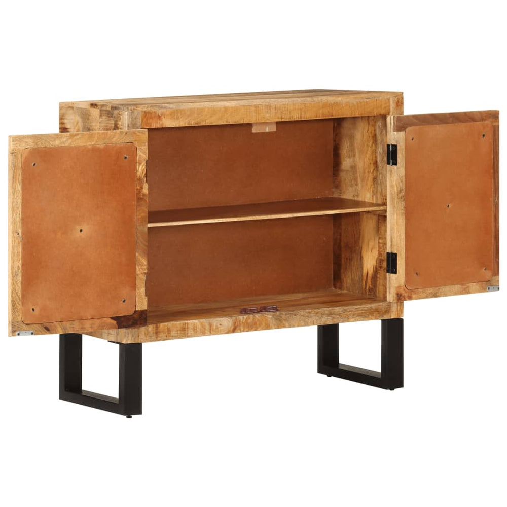 vidaXL Sideboard 80x30x71 cm Solid Rough Mango Wood and Metal