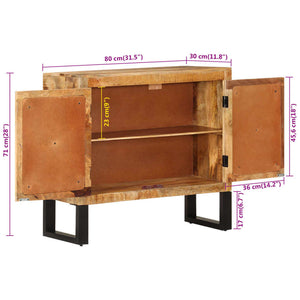 Sideboard aus Mangoholz und Metall, 80 cm