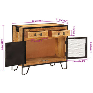 Sideboard aus Mangoholz und Metall, 80 cm
