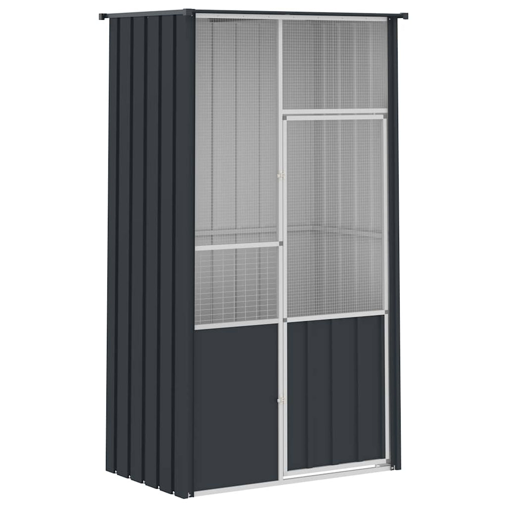 Voliere Anthrazit 115x78x200 cm Verzinkter Stahl