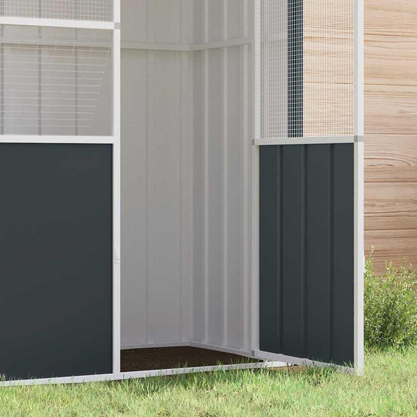 Voliere Anthrazit 115x78x200 cm Verzinkter Stahl
