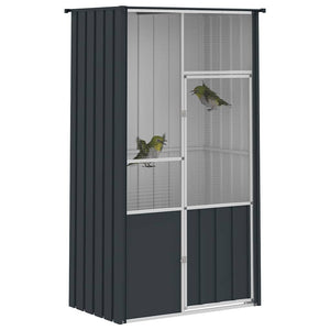 Voliere Anthrazit 115x78x200 cm Verzinkter Stahl