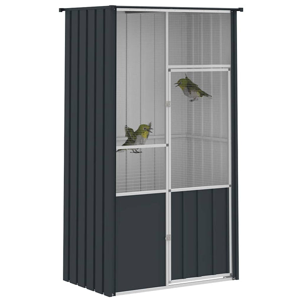 Voliere Anthrazit 115x78x200 cm Verzinkter Stahl