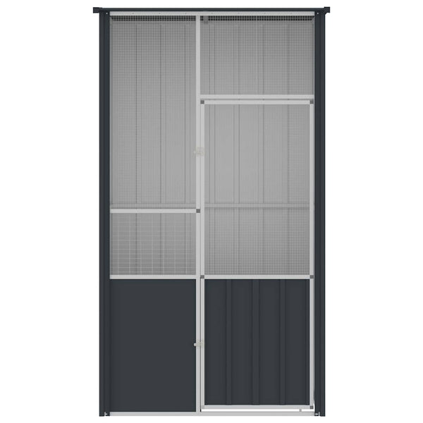 Voliere Anthrazit 115x78x200 cm Verzinkter Stahl