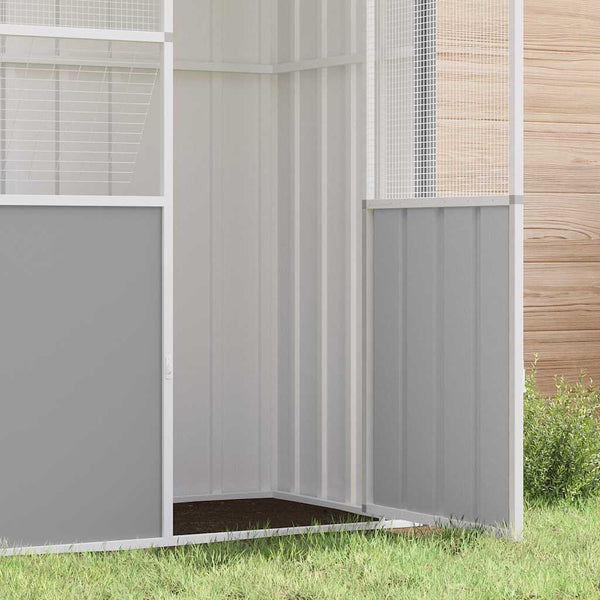 Voliere Grau 115x78x200 cm Verzinkter Stahl